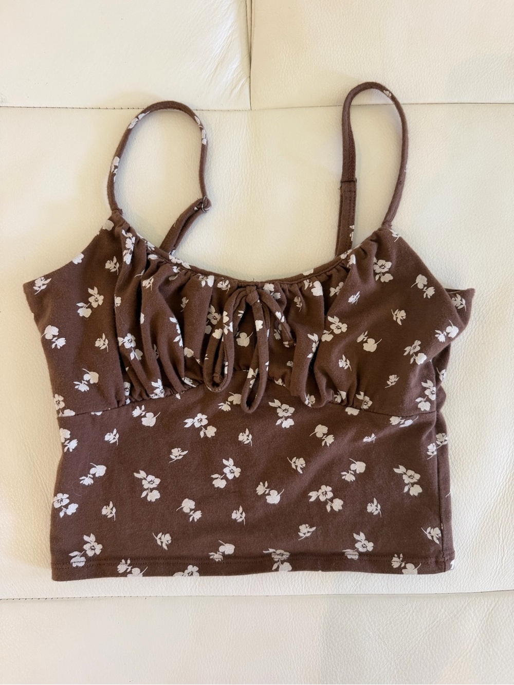 Hollister Brown Cami with Cream Floral Print
